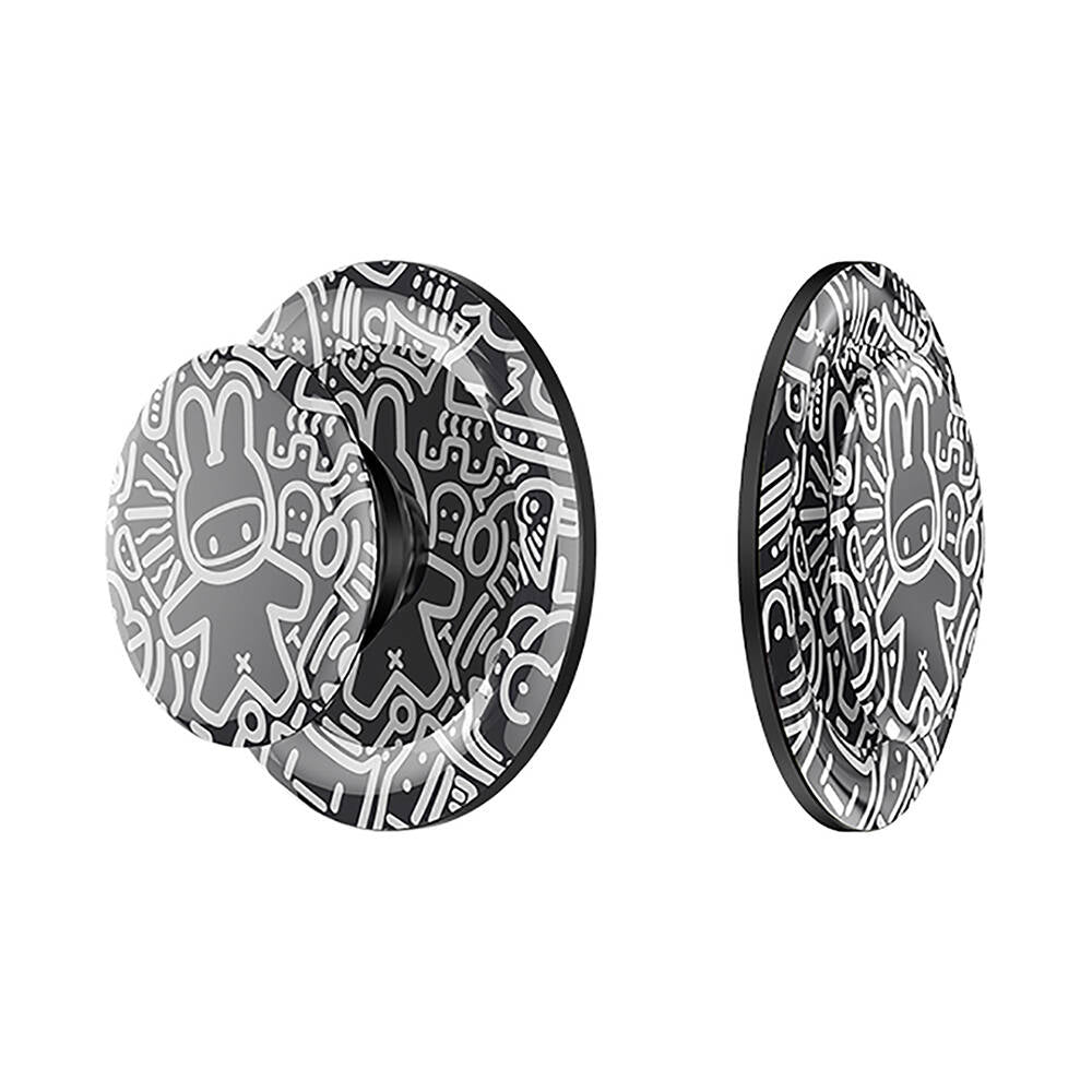 Benks Black and White Bunny Tasarımlı Magnetik Pop Soket Stand Benks Black and White Bunny Tasarımlı Magnetik Pop Soket Stand